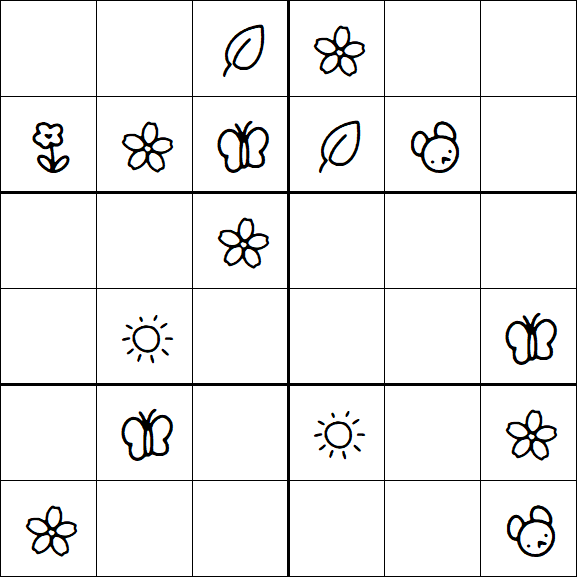 Kids Sudoku 6x6 - Medium