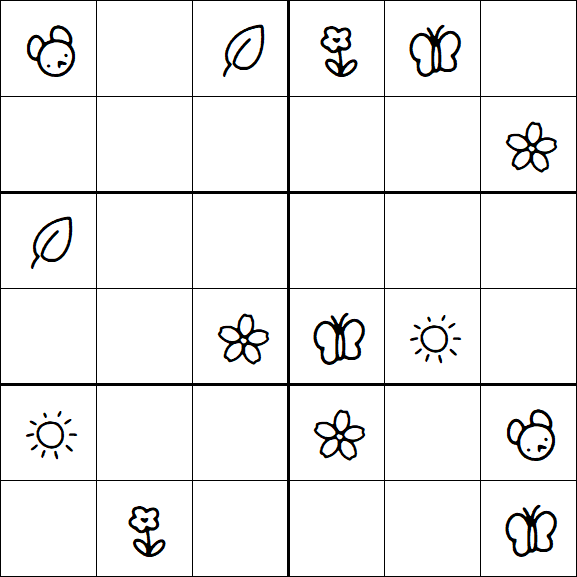 Kids Sudoku 6x6 - Medium