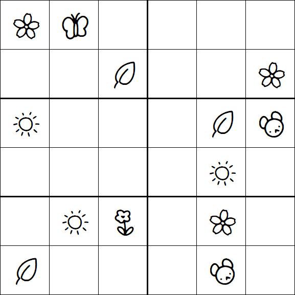 Kids Sudoku 6x6 - Medio