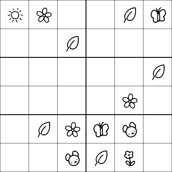 Kids Sudoku 6x6 - Medio