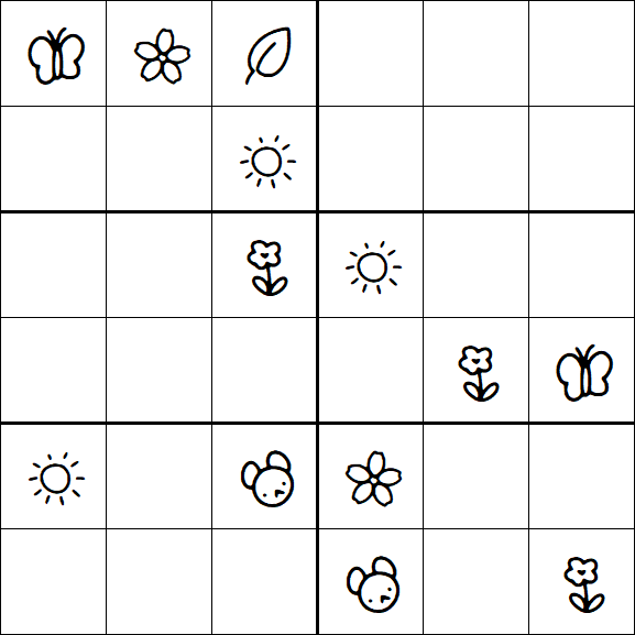 Kids Sudoku 6x6 - Medio
