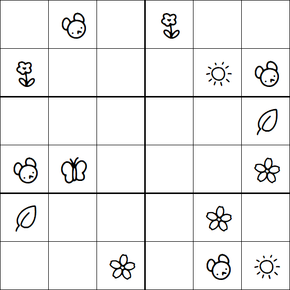 Kids Sudoku 6x6 - Medium