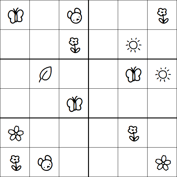 Kids Sudoku 6x6 - Moyen