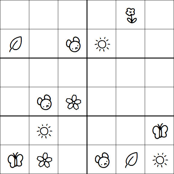 Kids Sudoku 6x6 - Moyen