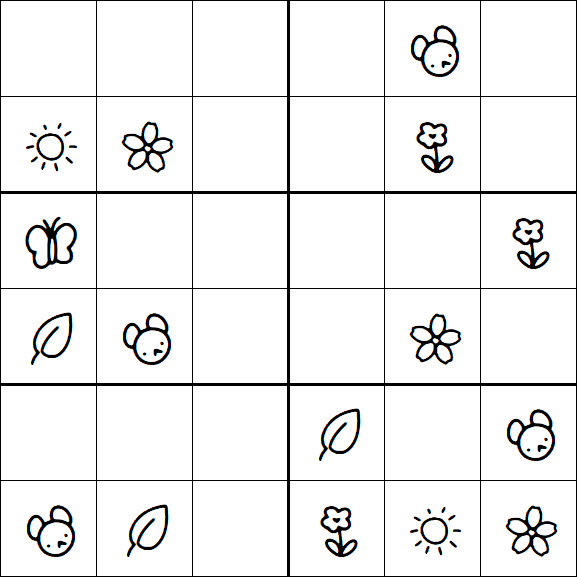 Kids Sudoku 6x6 - Medium