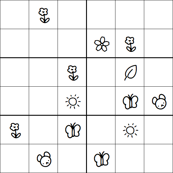 Kids Sudoku 6x6 - Medium