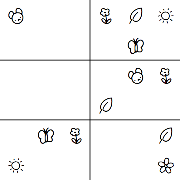 Kids Sudoku 6x6 - Medium