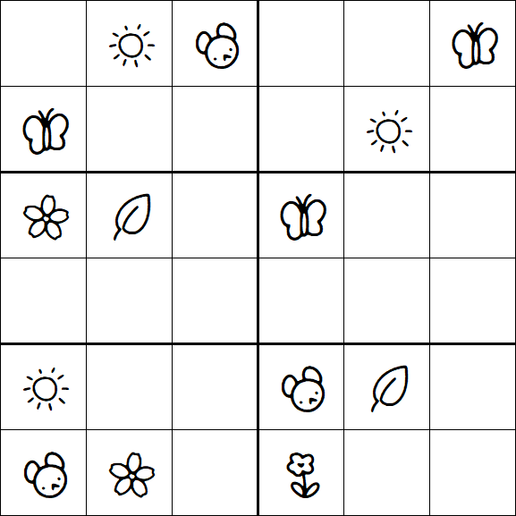 Kids Sudoku 6x6 - Medio