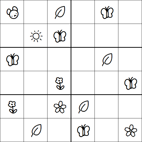 Kids Sudoku 6x6 - Medium