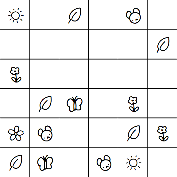 Kids Sudoku 6x6 - Medio