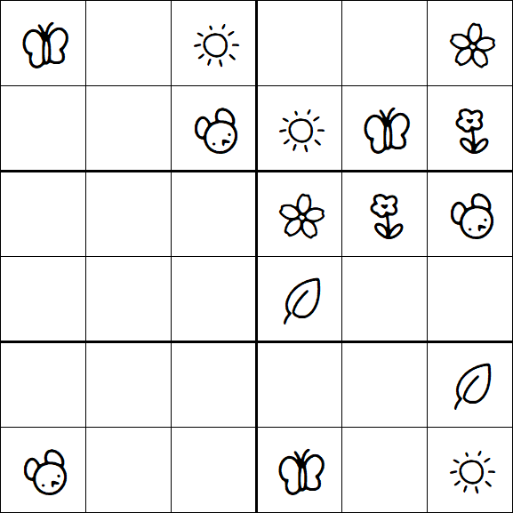 Kids Sudoku 6x6 - Medio