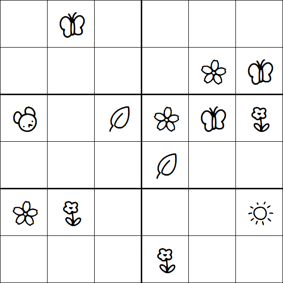 Kids Sudoku 6x6 - Moyen