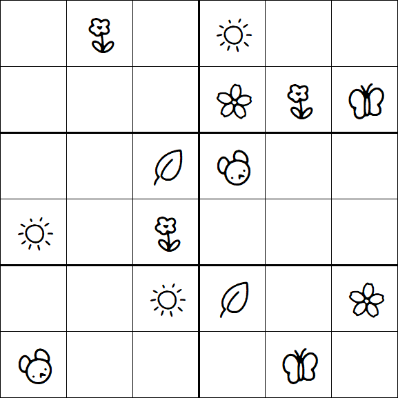Kids Sudoku 6x6 - Moyen