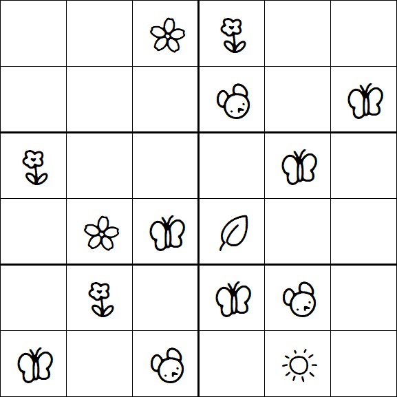 Kids Sudoku 6x6 - Moyen