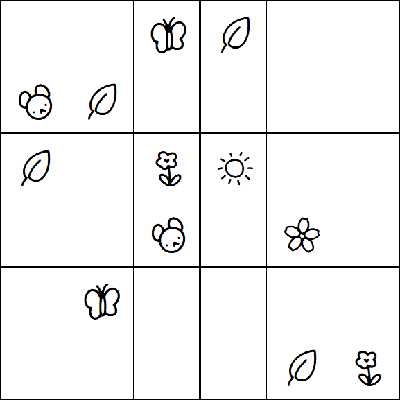 Kids Sudoku 6x6 - Moyen