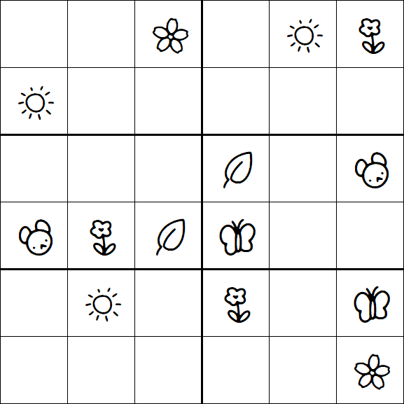 Kids Sudoku 6x6 - Moyen