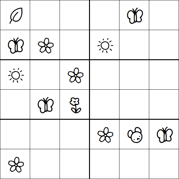 Kids Sudoku 6x6 - Medium