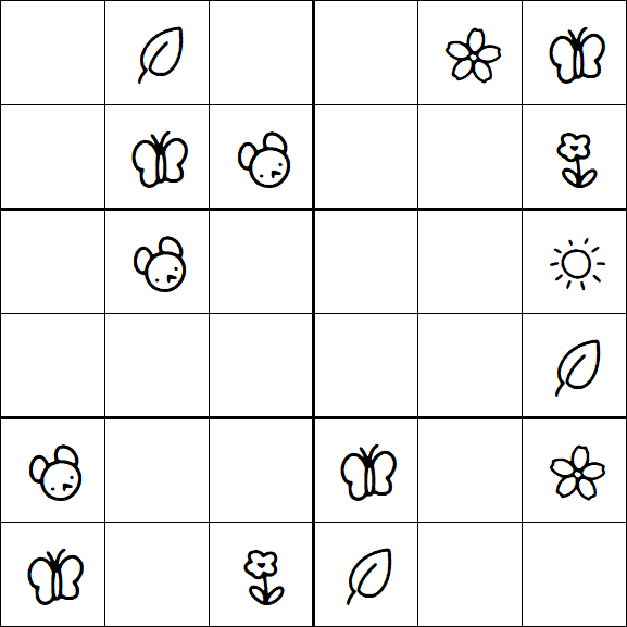 Kids Sudoku 6x6 - Moyen