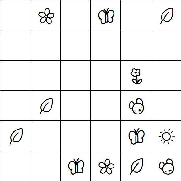 Kids Sudoku 6x6 - Medium