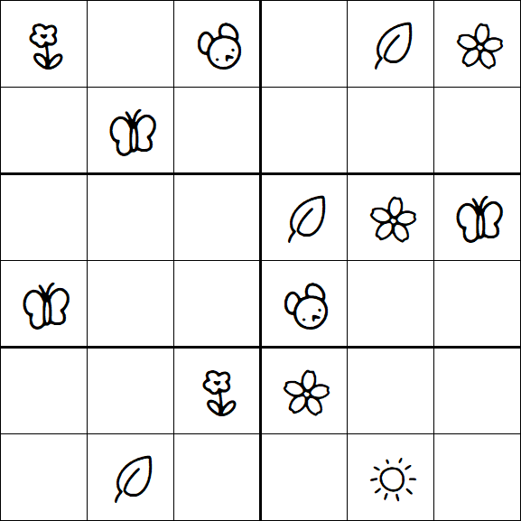 Kids Sudoku 6x6 - Medium