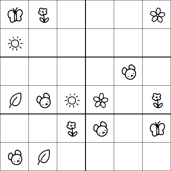 Kids Sudoku 6x6 - Medium