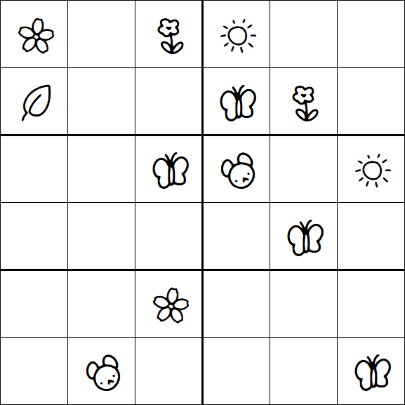 Kids Sudoku 6x6 - Medium