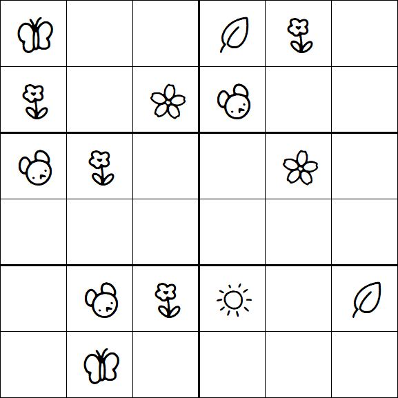 Kids Sudoku 6x6 - Medium