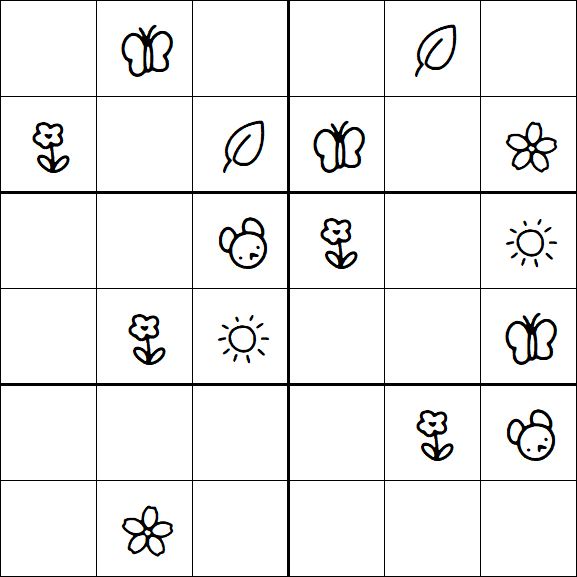 Kids Sudoku 6x6 - Medium