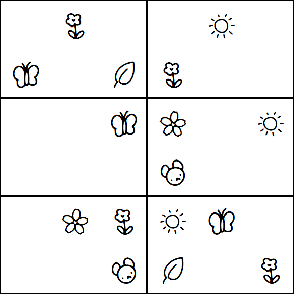 Kids Sudoku 6x6 - Medium