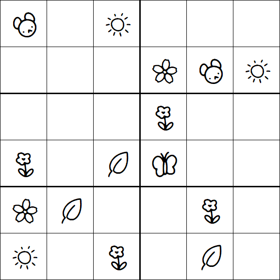 Kids Sudoku 6x6 - Medium