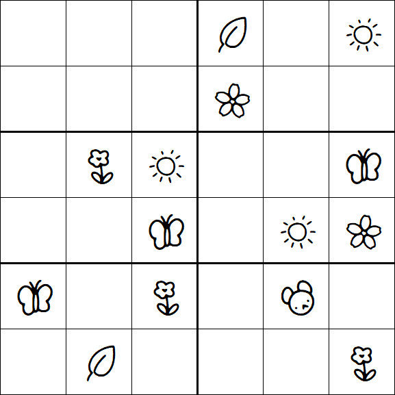 Kids Sudoku 6x6 - Medium