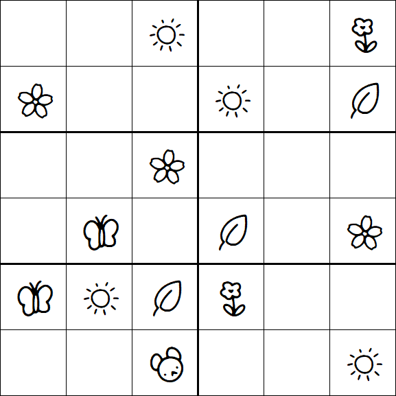 Kids Sudoku 6x6 - Medium