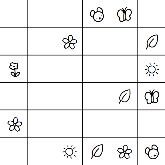 Kids Sudoku 6x6 - Medium