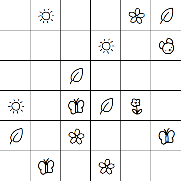Kids Sudoku 6x6 - Medium
