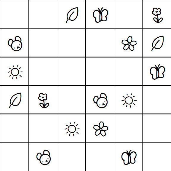 Kids Sudoku 6x6 - Medio