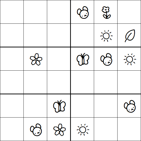 Kids Sudoku 6x6 - Medio