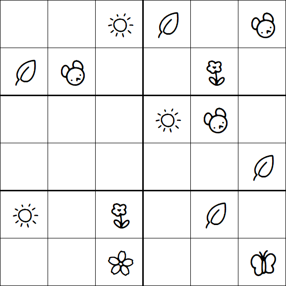 Kids Sudoku 6x6 - Medium