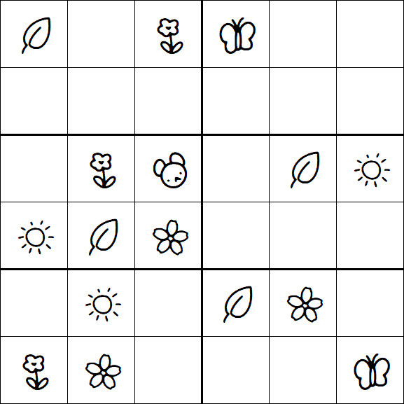 Kids Sudoku 6x6 - Medio