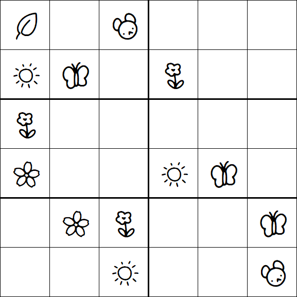 Kids Sudoku 6x6 - Medio