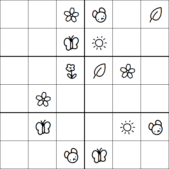 Kids Sudoku 6x6 - Moyen