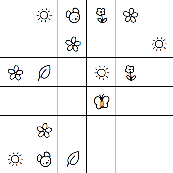 Kids Sudoku 6x6 - Moyen