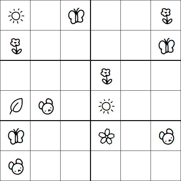 Kids Sudoku 6x6 - Moyen