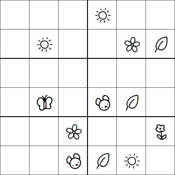 Kids Sudoku 6x6 - Moyen