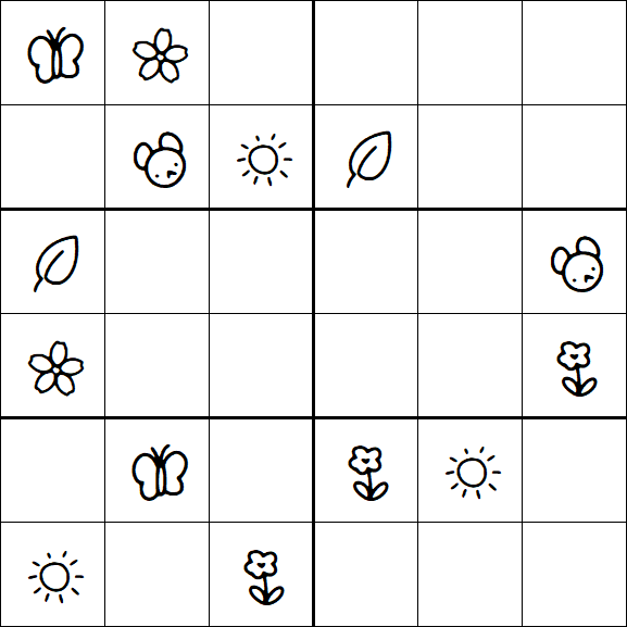 Kids Sudoku 6x6 - Moyen