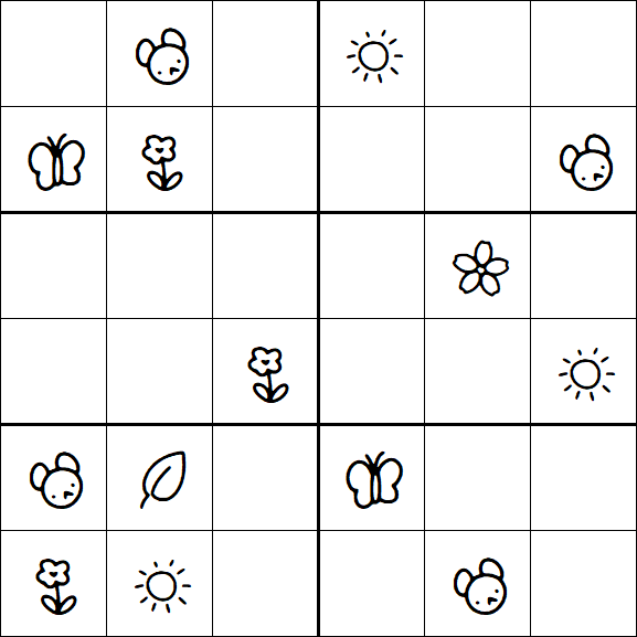 Kids Sudoku 6x6 - Moyen