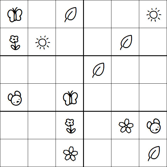 Kids Sudoku 6x6 - Moyen