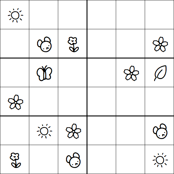 Kids Sudoku 6x6 - Moyen