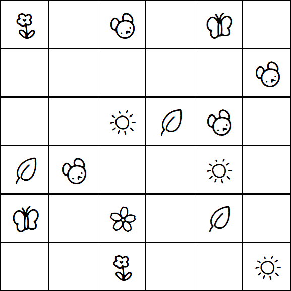 Kids Sudoku 6x6 - Moyen