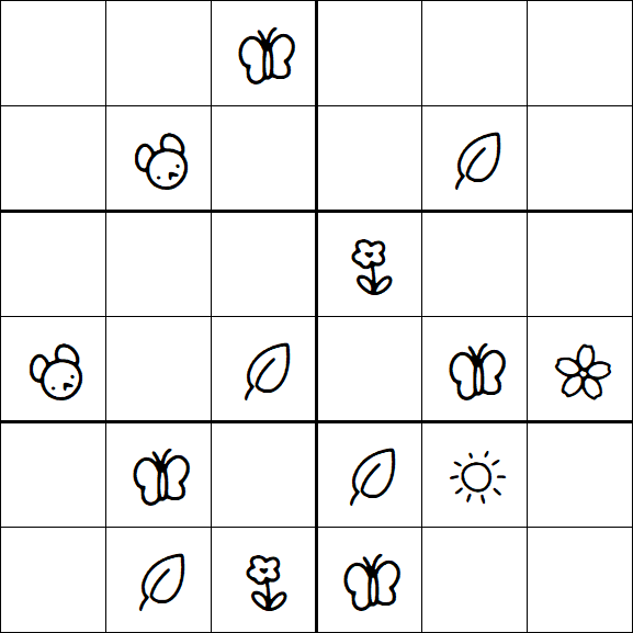 Kids Sudoku 6x6 - Moyen