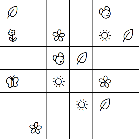 Kids Sudoku 6x6 - Moyen